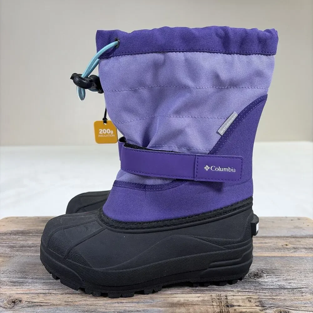 Columbia Girls Powderbug Plus II Snow Boot Purple Size 1 New Benefits Charity